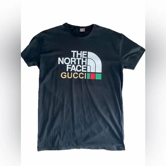 Limited Edition The North Face X Gucci Black Logo T-shirt Size XXL